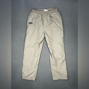 Vintage Cape Athletic Track Pants Mens XL Beige Nylon Zip Leg Lined Y2K